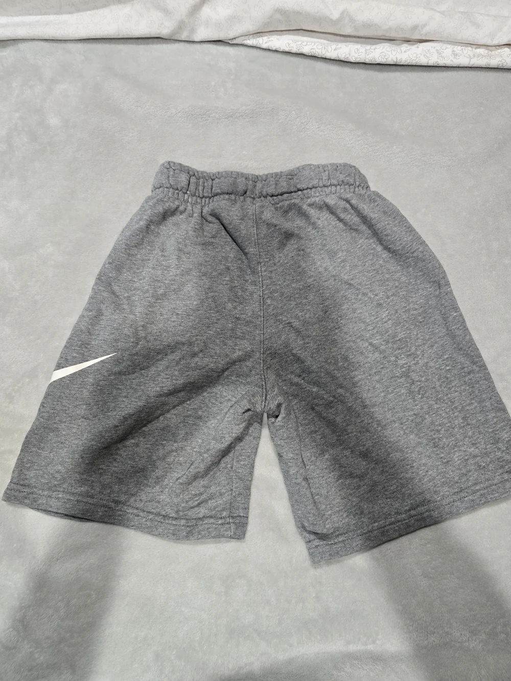 Nike Gray Boys' Logo Shorts with White Swoosh